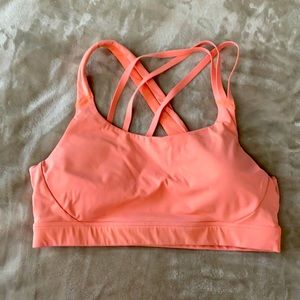 Athleta Women’s Run Free Sports Bra neon orange size m